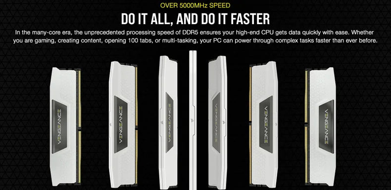 Corsair Vengeance DDR5 RAM 16GB 32GB 5200 6000 6400MHz Intel Optimized Desktop Memory ,Onboard Voltage Regulation, XMP 3.0