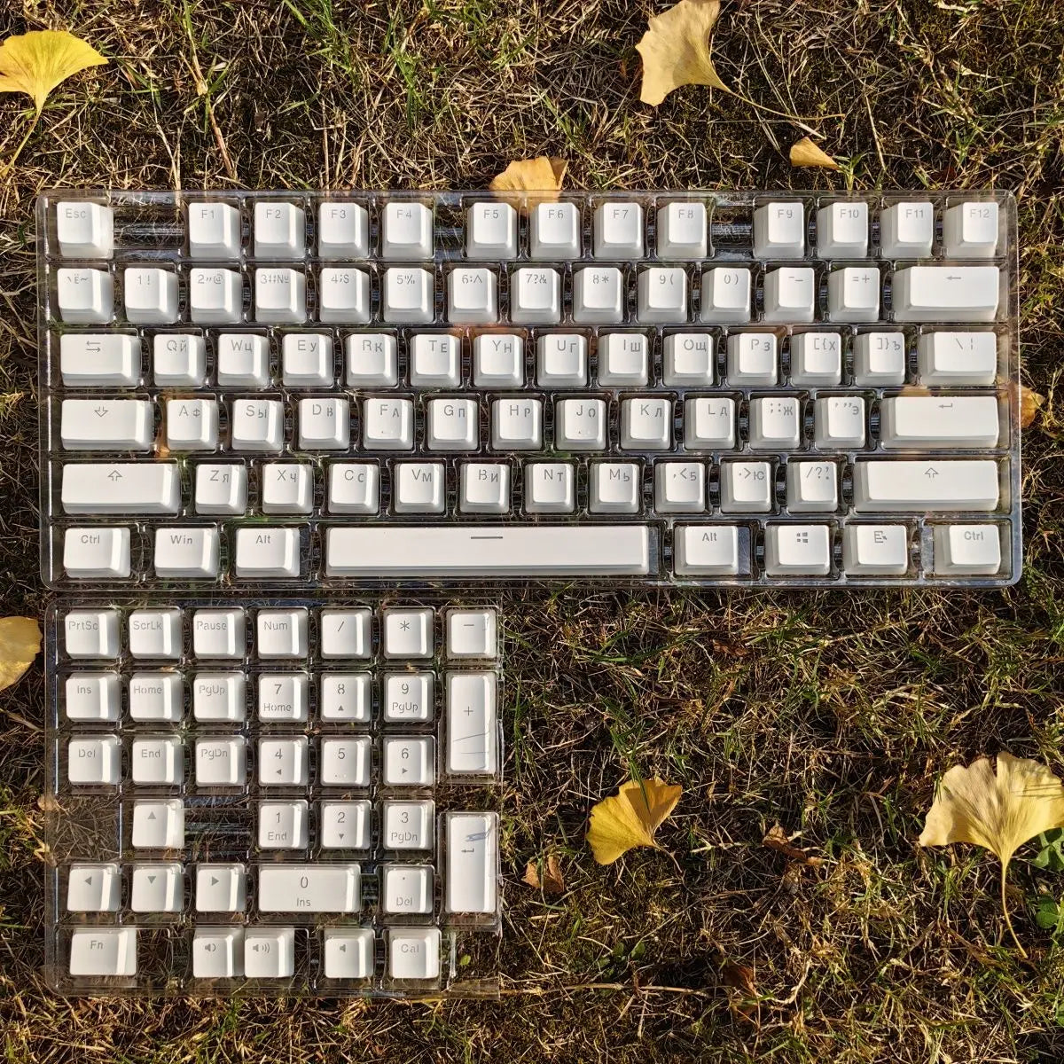 MAIMOOO Russian Layout Pudding Keycaps 117/141 Keys PBT Material Translucent Keycap for DIY Mechanical Keyboards Key Caps