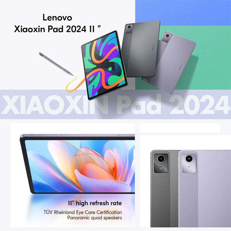 Global ROM Lenovo Xiaoxin Pad 2024 Tab 6 / 8GB 128GB Qualcomm Snapdragon 685 11'' 90Hz Display 8MP Camera 7040mAh 20W Charging