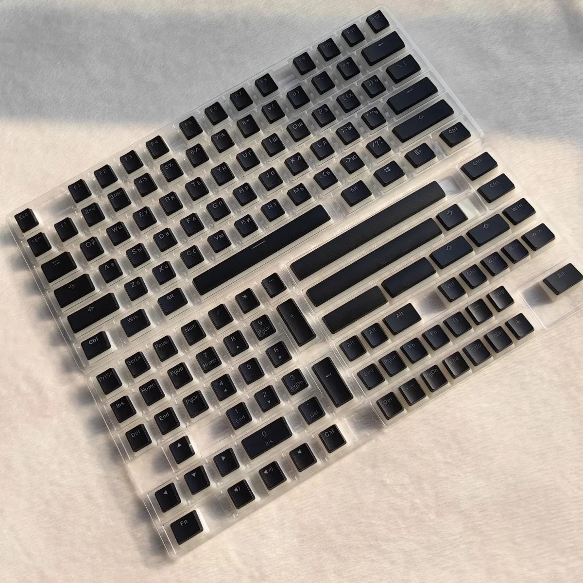 MAIMOOO Russian Layout Pudding Keycaps 117/141 Keys PBT Material Translucent Keycap for DIY Mechanical Keyboards Key Caps