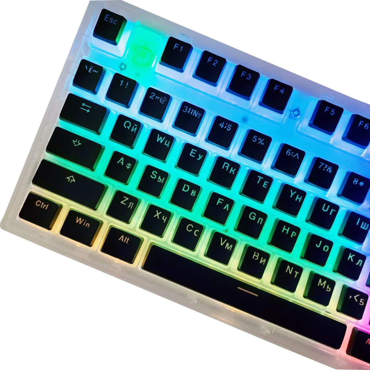 MAIMOOO Russian Layout Pudding Keycaps 117/141 Keys PBT Material Translucent Keycap for DIY Mechanical Keyboards Key Caps