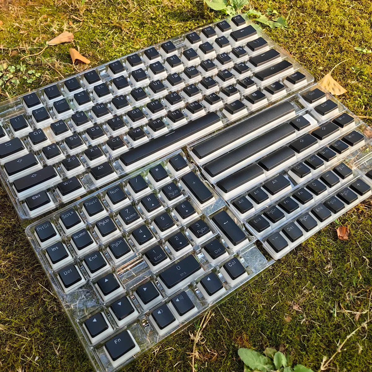 MAIMOOO Russian Layout Pudding Keycaps 117/141 Keys PBT Material Translucent Keycap for DIY Mechanical Keyboards Key Caps
