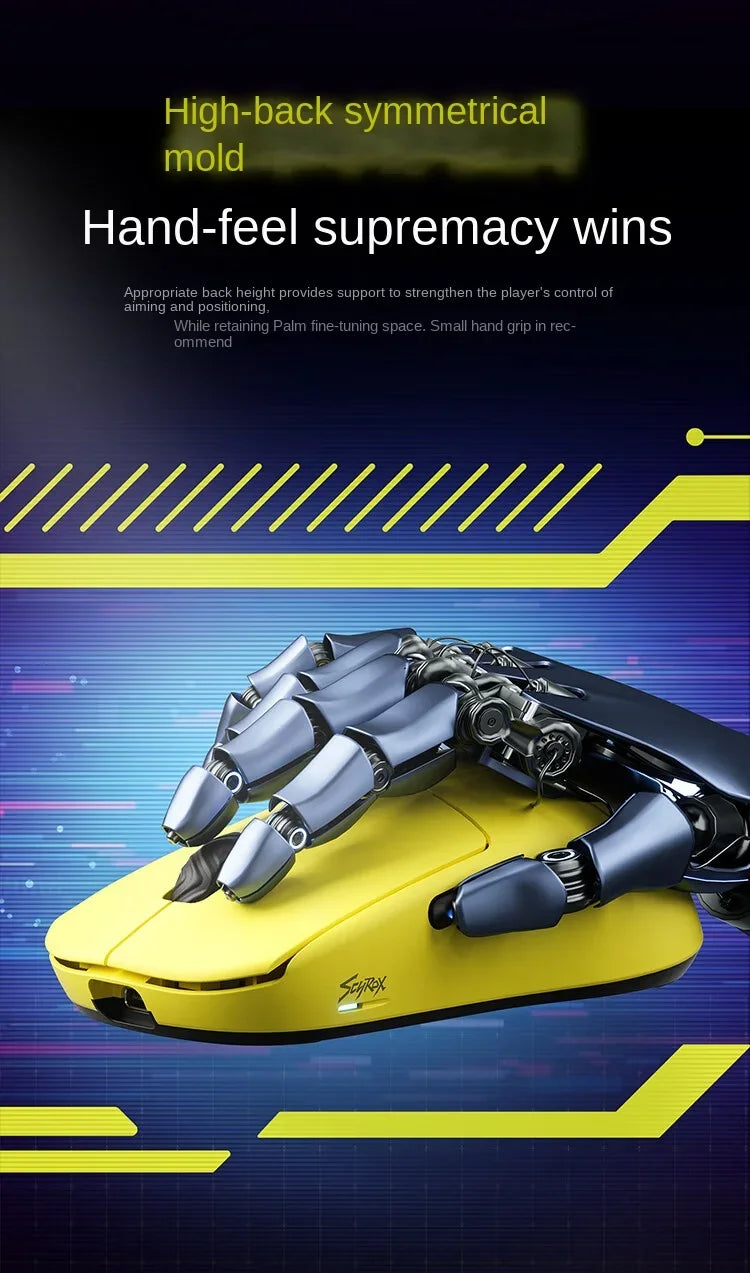 SCYROX V8 Gaming Mouse PAW3950 Nordic52840 DPI 2.4G Wireless 750IPS 30K Lightweight 36±3g S/M Size with 8K Receiver Web Drive