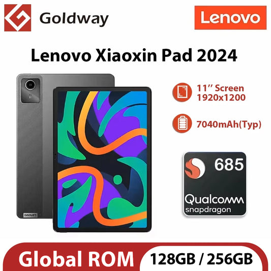 Global ROM Lenovo Xiaoxin Pad 2024 Tab 6 / 8GB 128GB Qualcomm Snapdragon 685 11'' 90Hz Display 8MP Camera 7040mAh 20W Charging