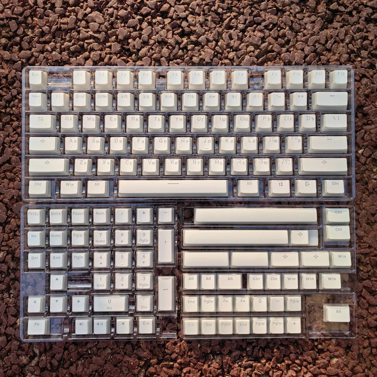 MAIMOOO Russian Layout Pudding Keycaps 117/141 Keys PBT Material Translucent Keycap for DIY Mechanical Keyboards Key Caps