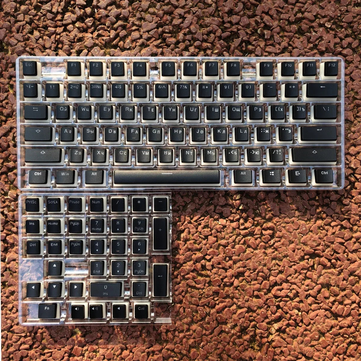 MAIMOOO Russian Layout Pudding Keycaps 117/141 Keys PBT Material Translucent Keycap for DIY Mechanical Keyboards Key Caps