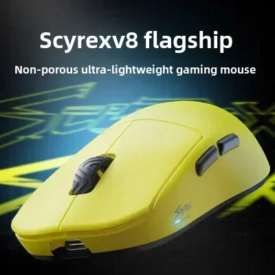 SCYROX V8 Gaming Mouse PAW3950 Nordic52840 DPI 2.4G Wireless 750IPS 30K Lightweight 36±3g S/M Size with 8K Receiver Web Drive